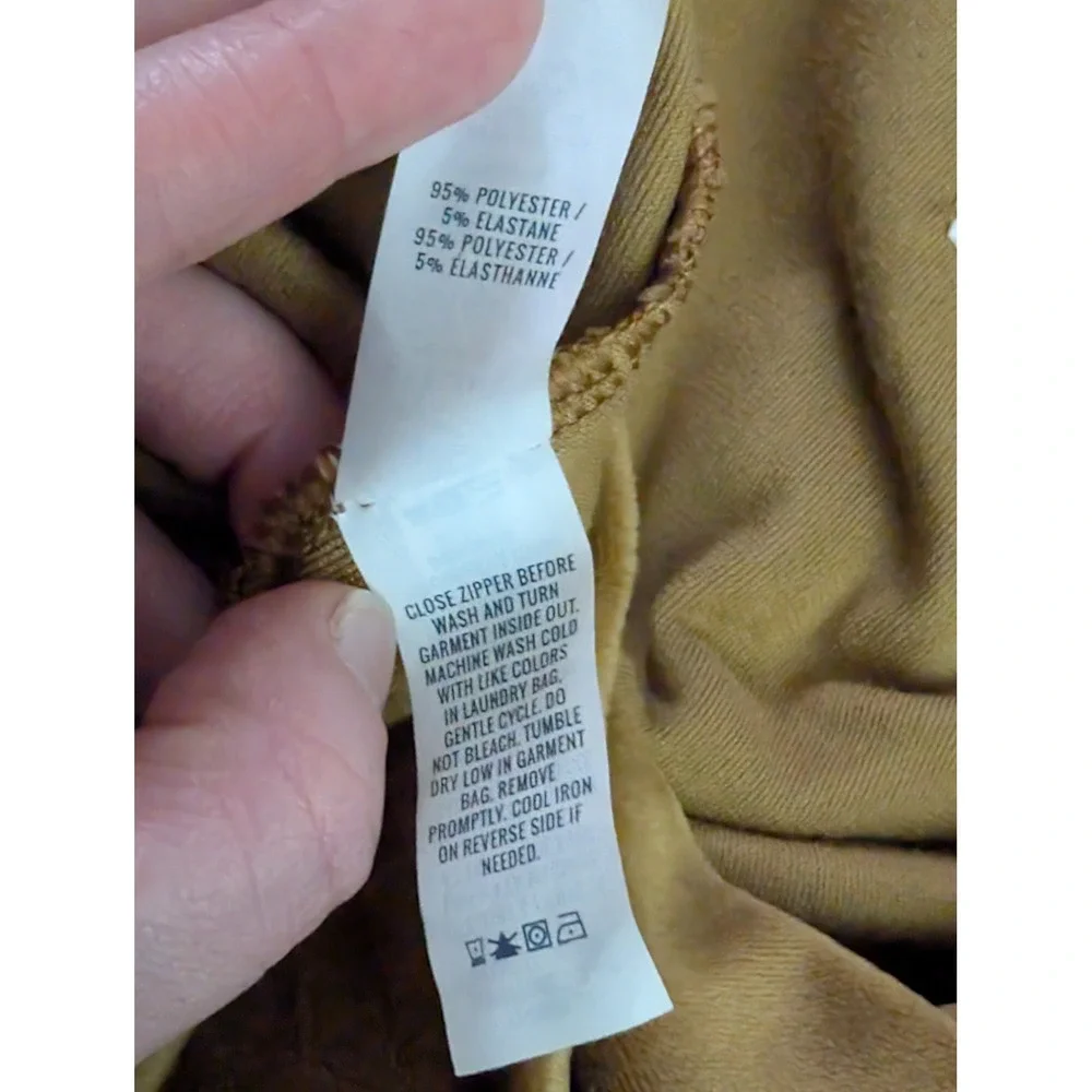 Offline by Aerie Womens Velour Full Zip Hoodie Mustard Gold 9SDWMF5K Size Large - Picture 6 of 8